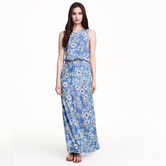 H&M Blue Floral Maxi Dress | Size 6 - Picture 5 of 5